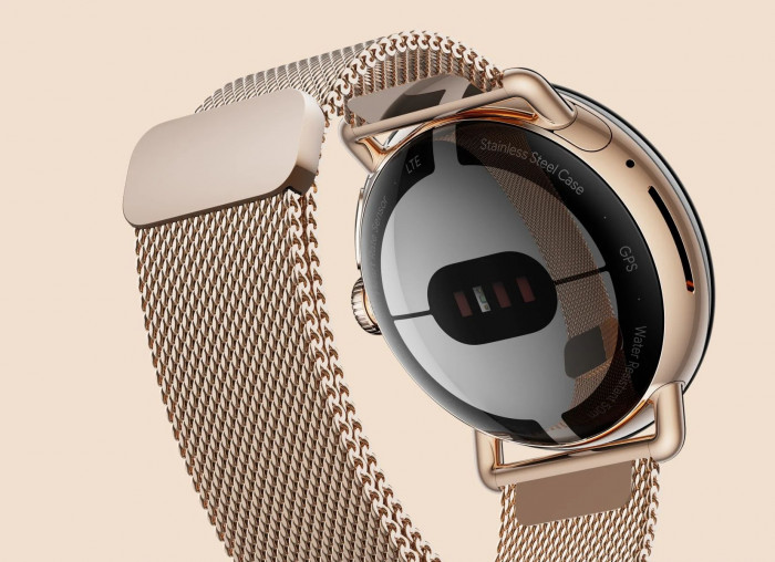 Die Pixel Watch von Google mit Mesh-Armband (Bild: Google)